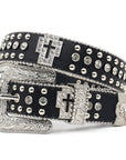 Punk Riveted Rhinestone Belt B4040