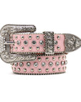 Pink Riveted Rhinestone Belt B4025