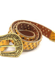 Golden Riveted Rhinestone Belt B4020