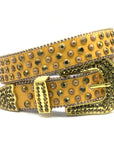 Golden Riveted Rhinestone Belt B4020