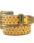 Golden Riveted Rhinestone Belt B4020