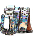 Punk Riveted Rhinestone Belt B4042