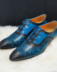 Ducapo Vintage Deep Sky Blue Derby Shoes
