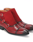 Ducapo Cherry Red Suede and Leather Boots