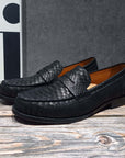 Ducapo Classic Black Penny Loafers