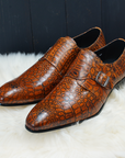 Ducapo Alligator Embossed Monk Straps