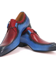 Ducapo Scarlet and Navy Two-Tone Derby Shoes