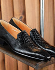 Ducapo Black Texture Loafers