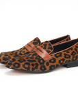 Ducapo Leopard Penny Loafers