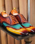 Ducapo Colorful Painted Dress Shoes