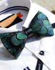 Ducapo Natural Feather Bow Tie T1021