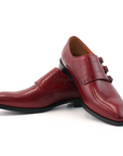 Ducapo Bold Red Triple Monk Shoes