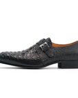 Ducapo Obsidian Croc Monk Straps