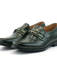 Ducapo Emerald Green Texture Bit Loafers