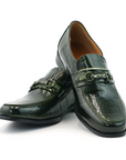 Ducapo Emerald Green Texture Bit Loafers