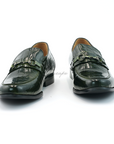 Ducapo Emerald Green Texture Bit Loafers