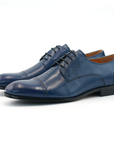 Ducapo Steel Blue Cap Toe Derby Shoes