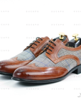 Ducapo Plaid Panel Elegant Shoes