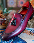 Ducapo Crimson Tassel Loafers