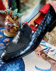 Ducapo Noir Ostrich Loafers