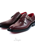 Burgundy Shiny Single Monk Strap Shoe D1267