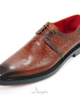 Burnished Brown Textured Ostrich Oxford D1275