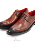 Burnished Brown Textured Ostrich Oxford D1275