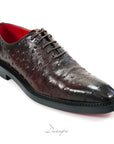 Exotic Brown Ostrich Oxford Shoes D1277