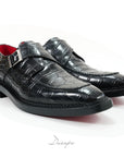 Burnished Plaid Wingtip Derby Shoes D1276