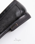 Sleek Black Embossed Crocodile Loafers D1287