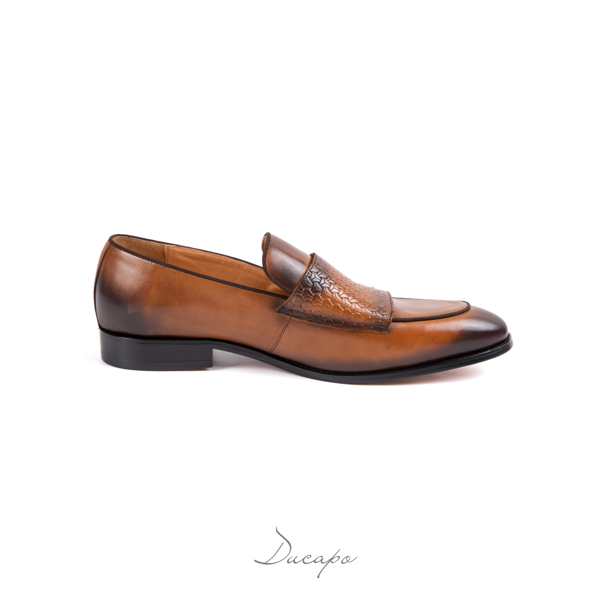 Burnished Textured Double Monk Strap Shoes D1288