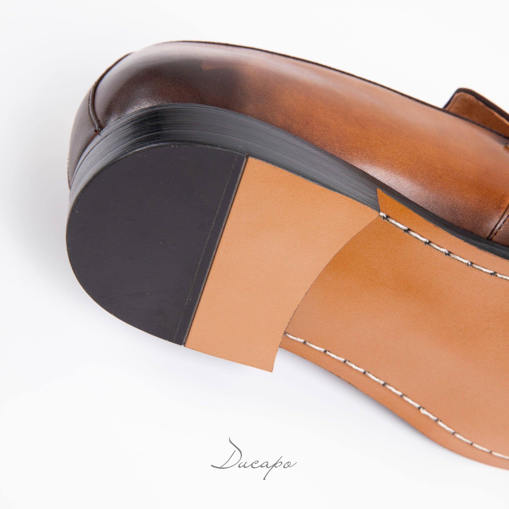 Burnished Textured Double Monk Strap Shoes D1288