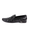 Sleek Black Crocodile Loafers D1289