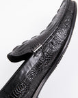 Sleek Black Crocodile Loafers D1289