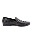 Sleek Black Crocodile Loafers D1289