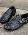 Shiny Black Crocodile Loafers D1290