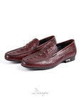 Elegant Embossed Crocodile Loafers D1292