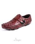 Luxury Burgundy Crocodile Driver Shoe D1293