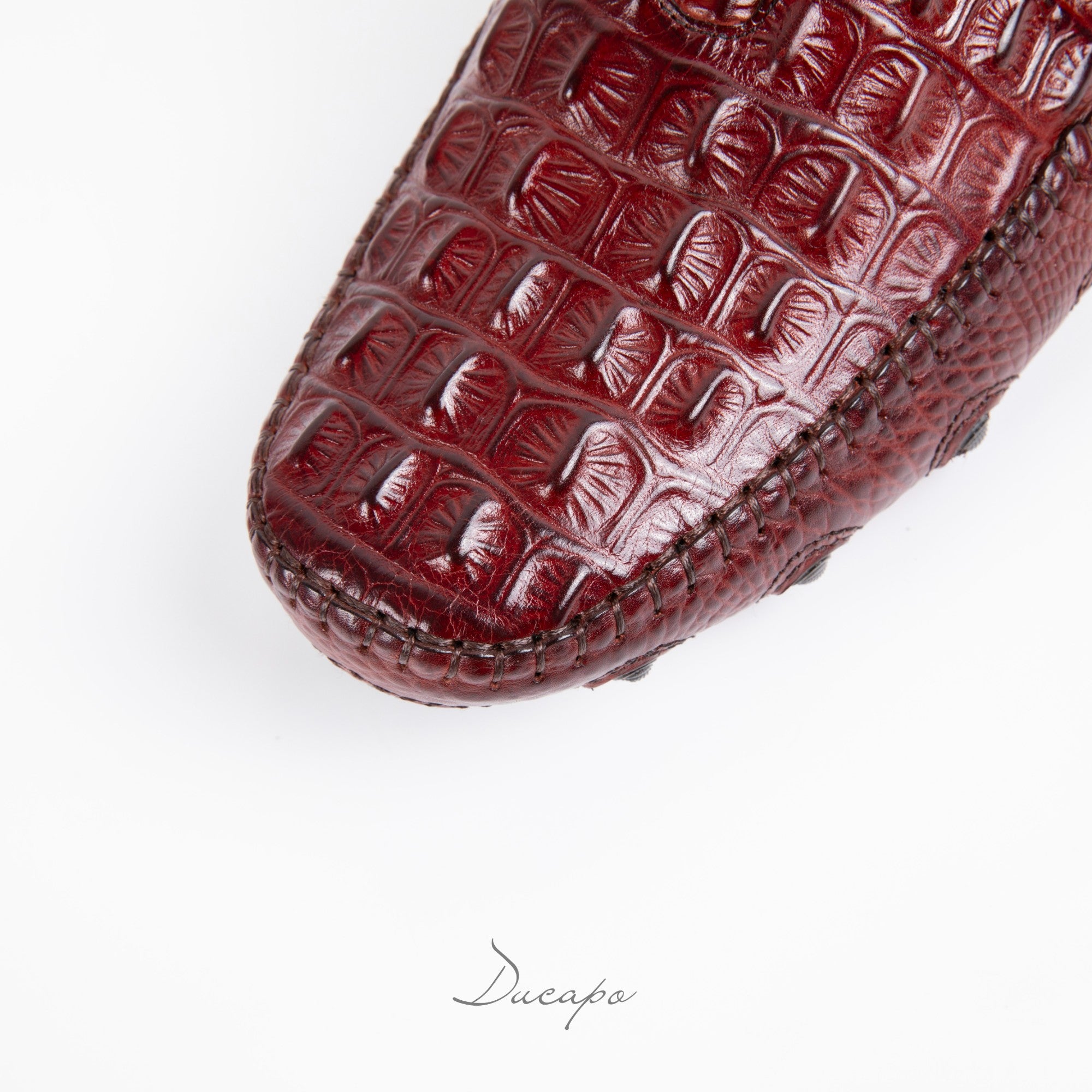 Luxury Burgundy Crocodile Driver Shoe D1293