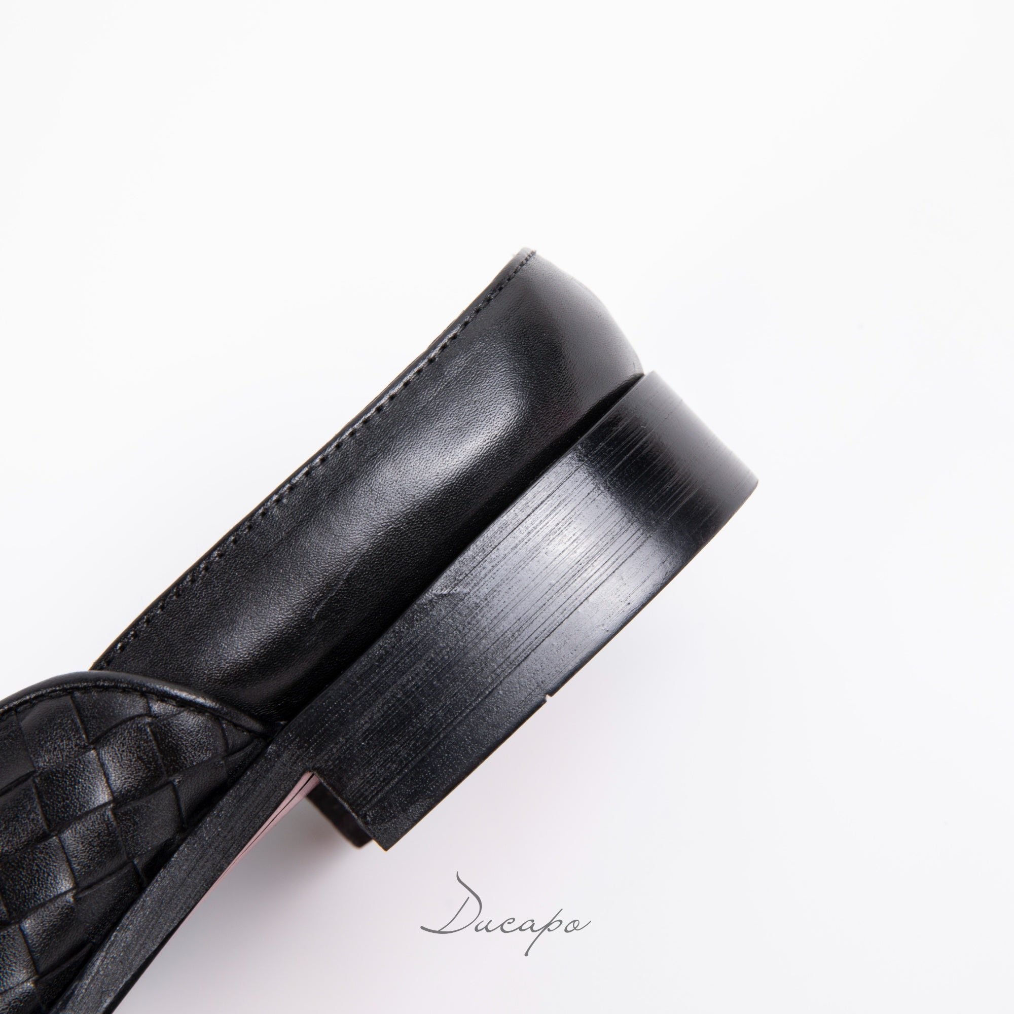 Classic Black Woven Loafer Mule D1295