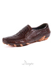 Luxury Brown Croc Driving Loafers D1296