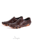 Luxury Brown Croc Driving Loafers D1296