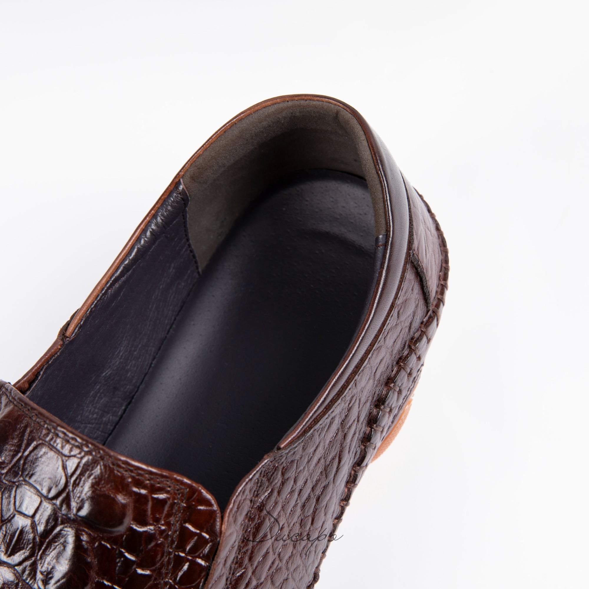 Luxury Brown Croc Driving Loafers D1296
