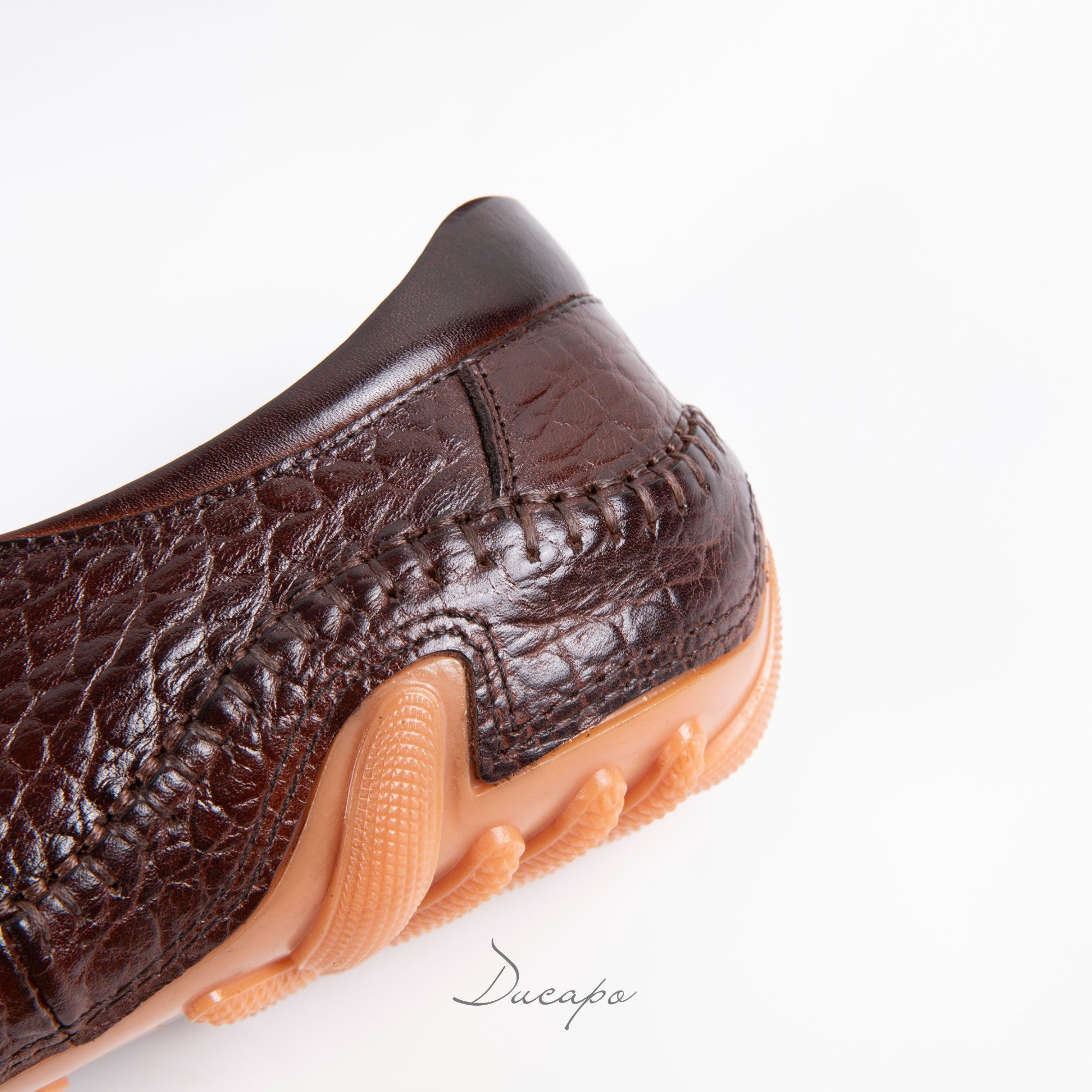 Luxury Brown Croc Driving Loafers D1296