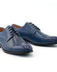 Ducapo Steel Blue Cap Toe Derby Shoes