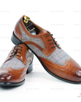 Ducapo Plaid Panel Elegant Shoes