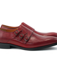 Ducapo Bold Red Triple Monk Shoes