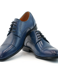 Ducapo Steel Blue Cap Toe Derby Shoes