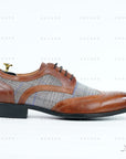 Elegante Ducapo-Schuhe mit kariertem Panel
