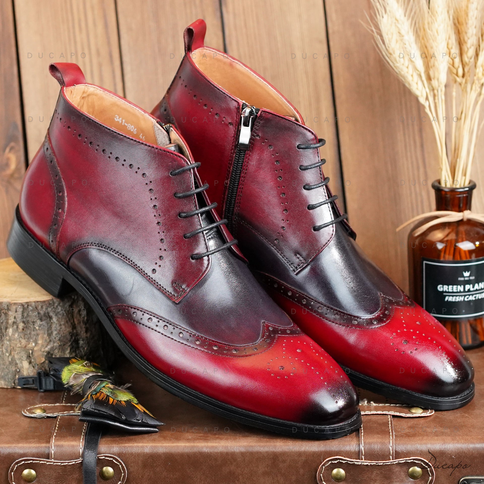 mens red dress boots